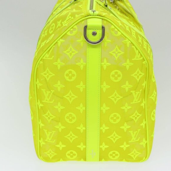 LOUIS VUITTON Monogram Mesh Keepall Bandouliere 50 Bag Yellow - Picture 5 of 15